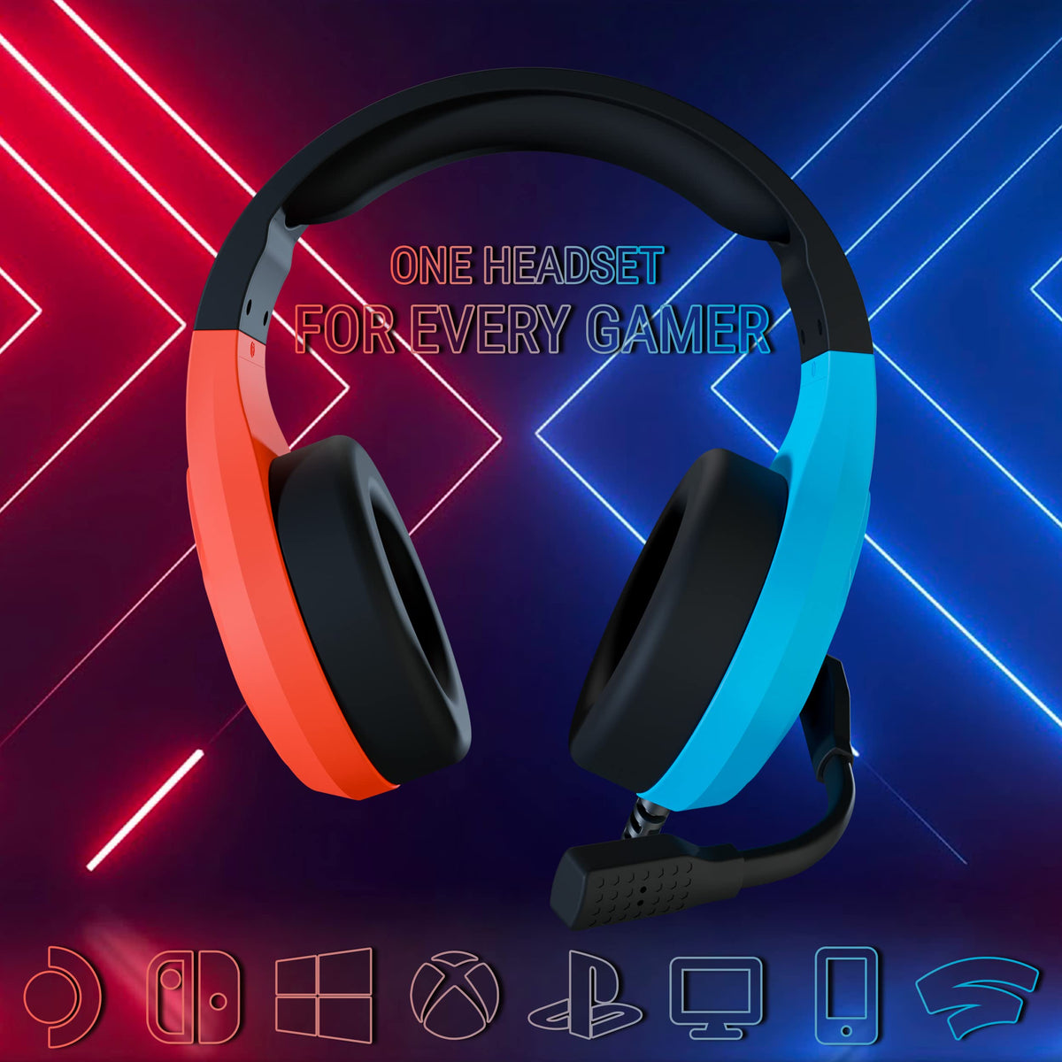 Orzly Gaming Headset for PC and Gaming Consoles compatible with PS5, PS4, XBOX SERIES X | S, XBOX ONE, Nintendo Switch & Steam Deck with noise cancelling mic - RXH-30 Siberia Edition
