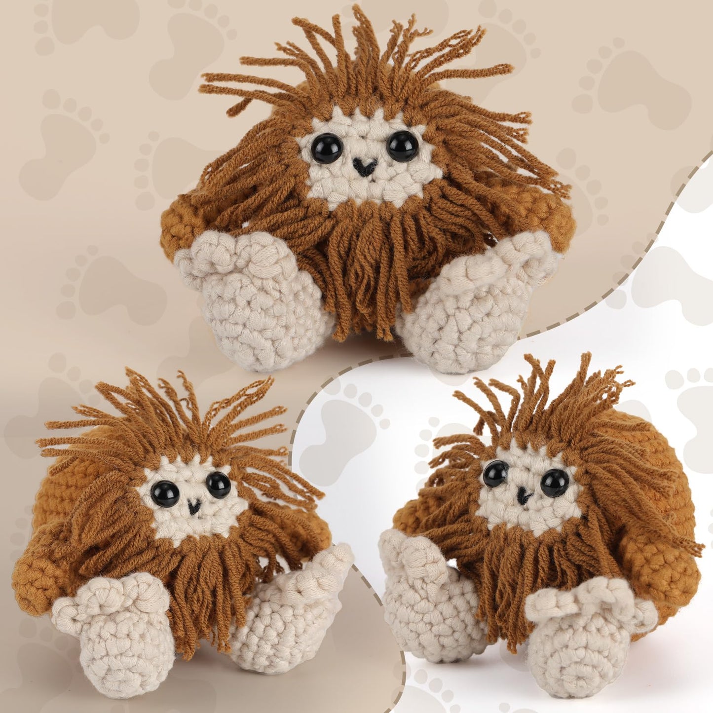 CROCHET BOX Complete Crochet Kit for Beginners - Highland Cow Crochet Kit, Include Video Tutorial, Instruction, Soft Yarn, Birthday Gift for Adults.