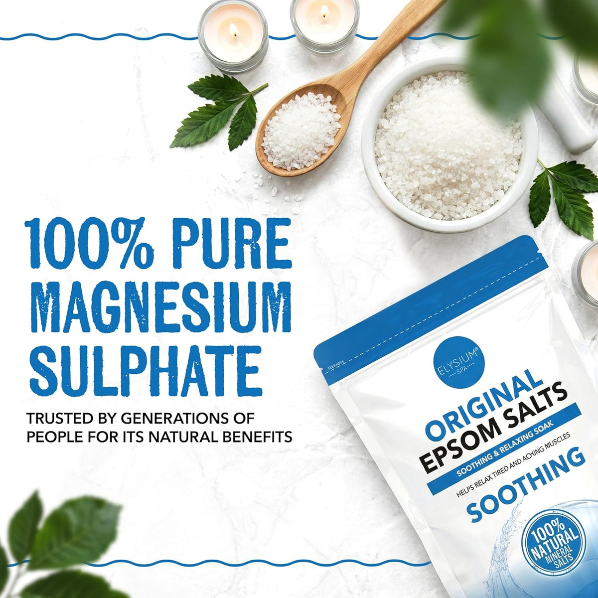 Elysium Spa Natural Original Epsom Salts 1Kg
