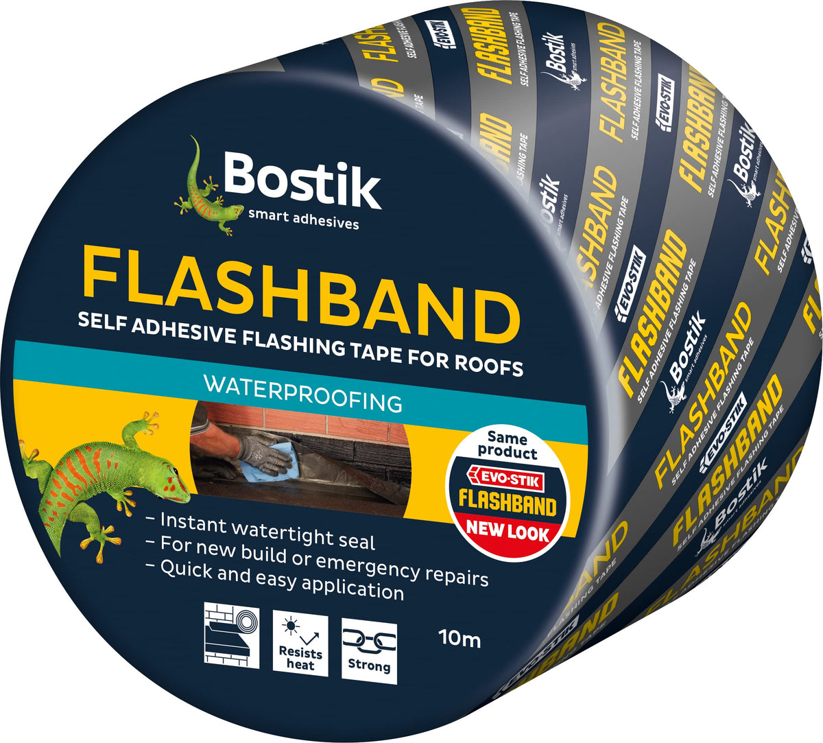 Bostik Flashband Self Adhesive Flashing Tape for Roofs Grey - 75mm x 10m