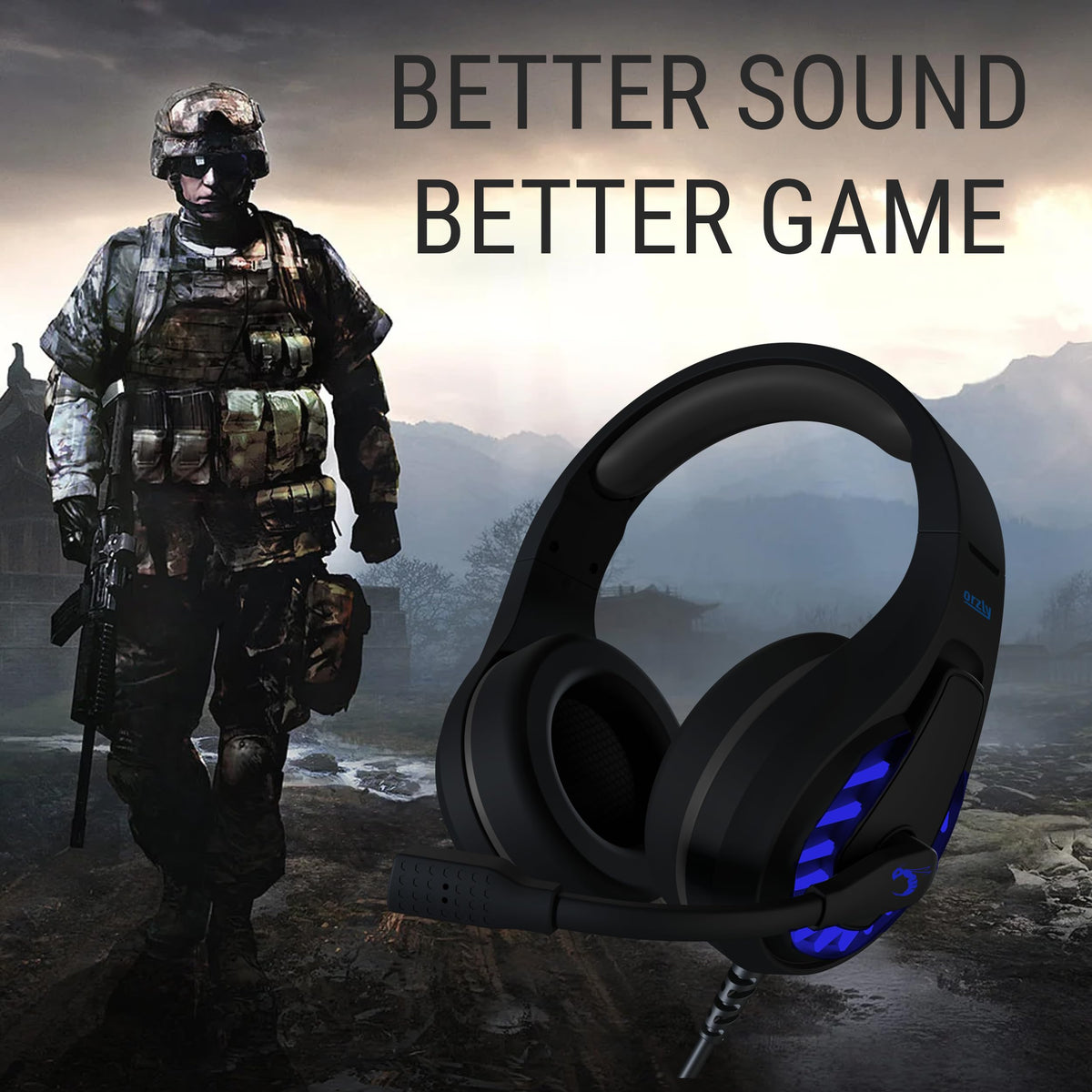 Orzly Gaming Headset for PC and Gaming Consoles compatible with PS5, PS4, XBOX SERIES X | S, XBOX ONE, Nintendo Switch & Steam Deck with noise cancelling mic - RXH-30 Siberia Edition