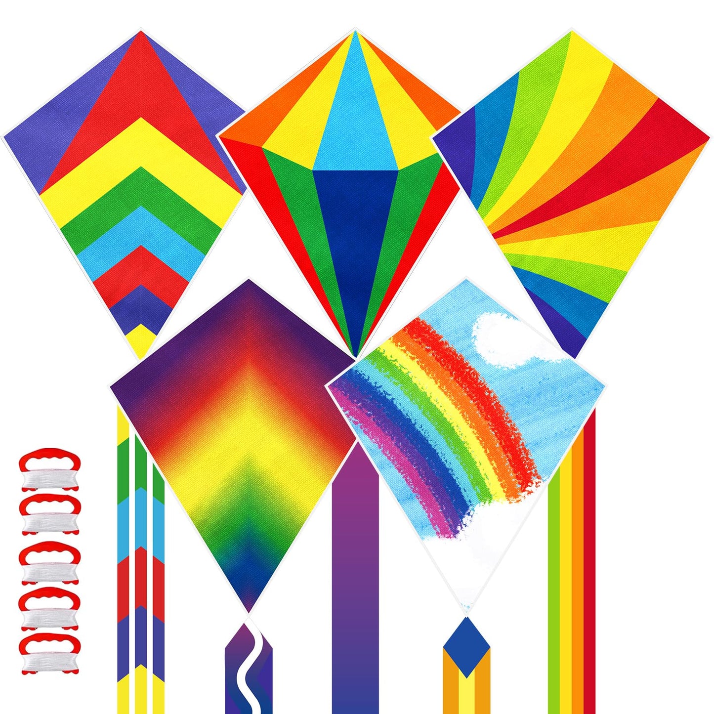 Kites for Kids & Adults, Rainbow Kite Delta Kites for Kids Age 4-8 8-12, Easy to Fly for Beginners,