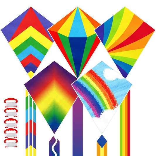 Kites for Kids & Adults, Rainbow Kite Delta Kites for Kids Age 4-8 8-12, Easy to Fly for Beginners,