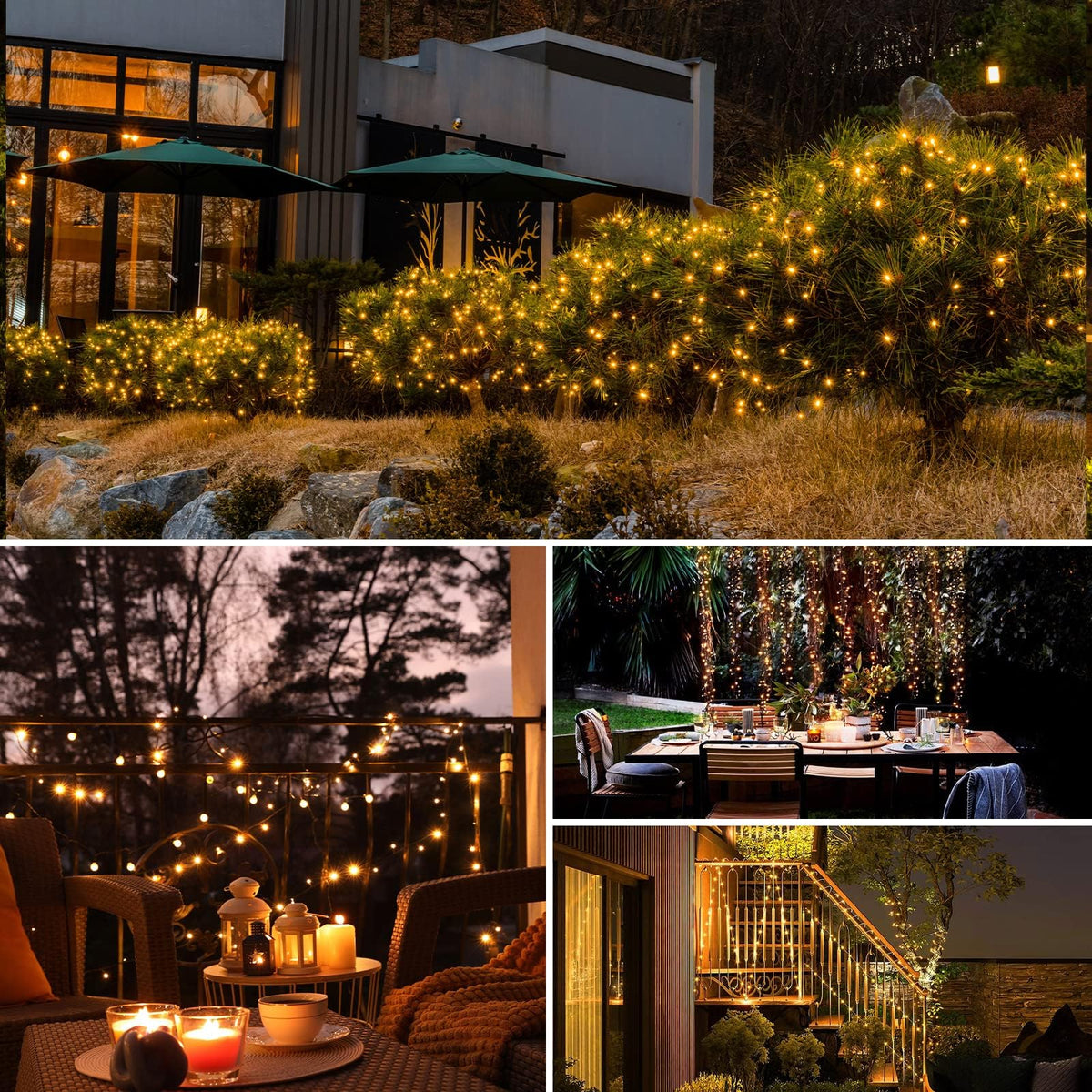 btfarm 2 Pack Solar String Lights Outdoor Garden, 15M/50FT 150 LED