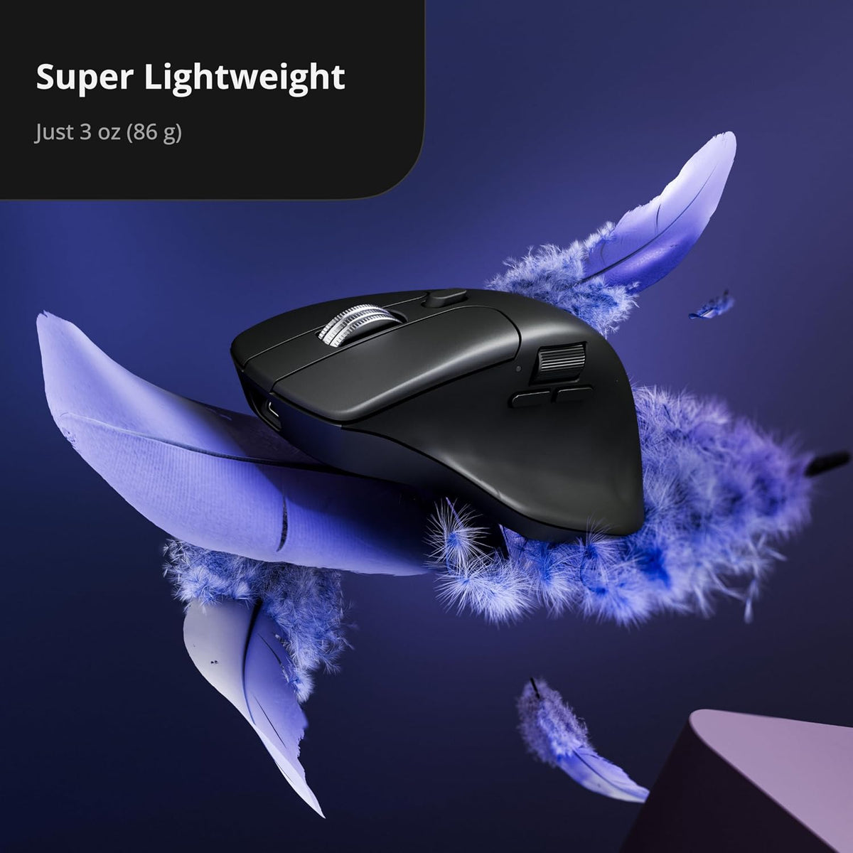 Keychron M6 8000 Hz Silent Wireless Bluetooth 5.3/2.4 GHz/Wired Connection Gaming Mouse, Lightweight Body Programmable PixArt 3950 Sensor (30K DPI / 750 IPS) for Windows Mac Linux - Black