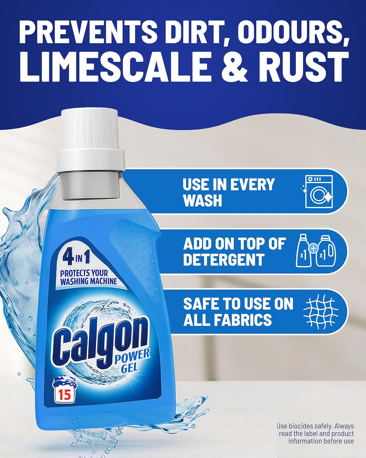 Calgon 4-in-1 Washing Machine Cleaner Gel 4 x 750ml | Deep Clean