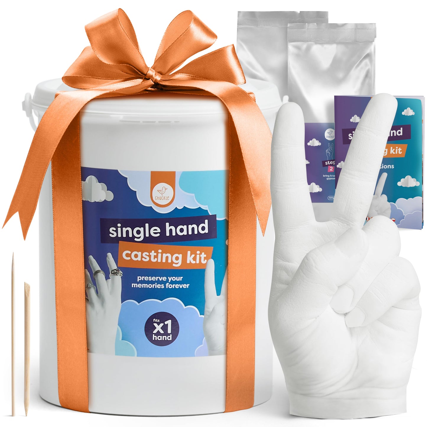 Chuckle Holding Hands Casting Kit with Display Base and Paints - DIY Sculpture 3D Plaster Hand Mould Statue Unique Keepsake Gift for Couples, Anniversaries, and Weddings