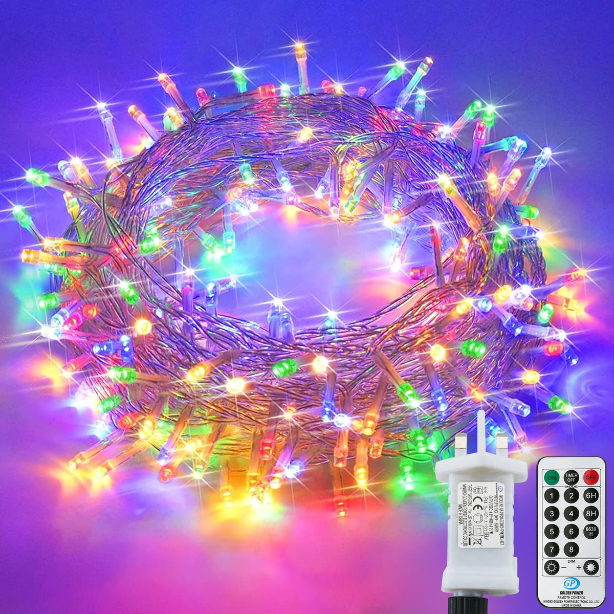 LITYBY Fairy Lights Plug in Waterproof,120LED String Lights Main Powered