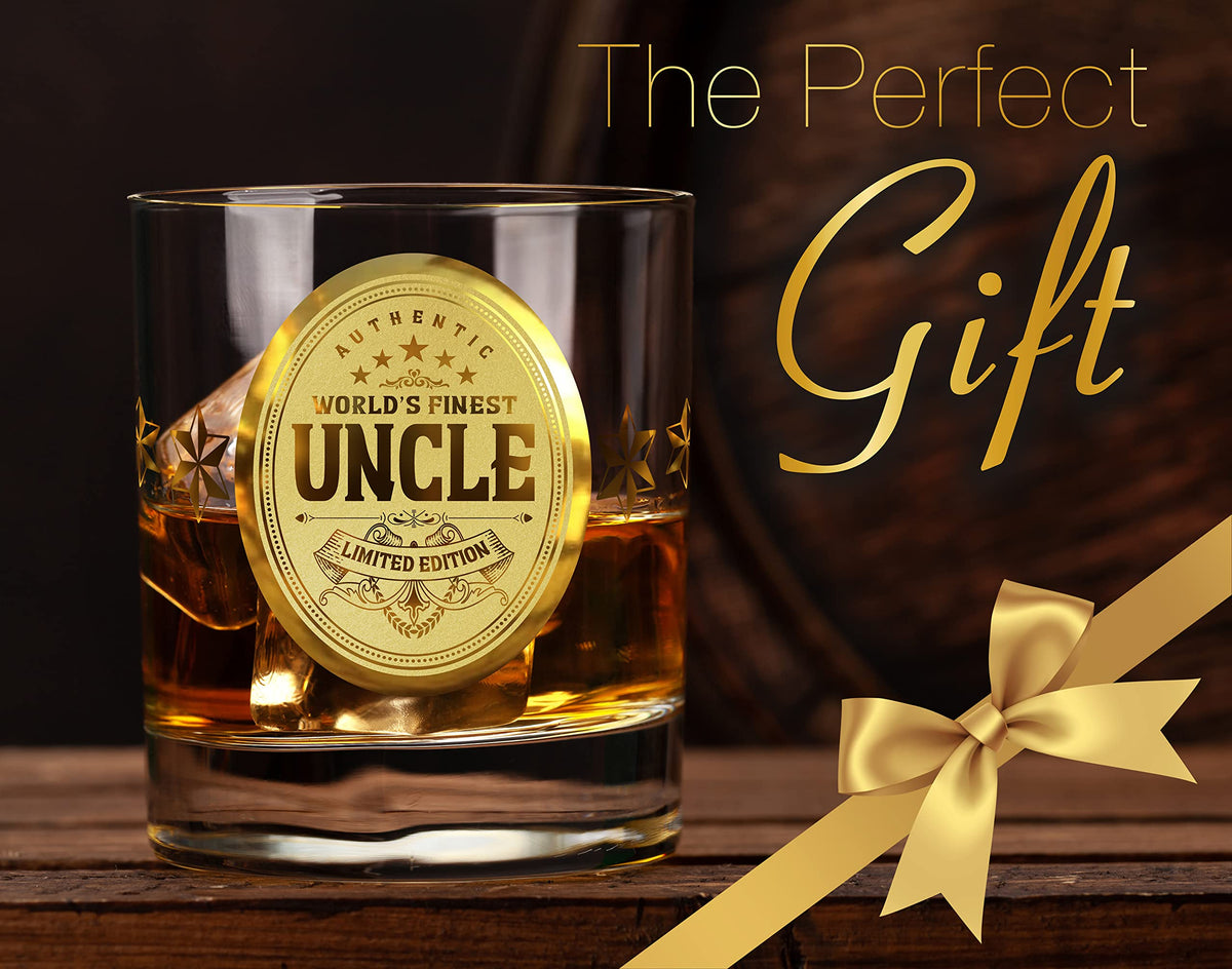 CROWNLY CRYSTAL® Personalised Whiskey Glass for Dad – Gold Birthday Gift from Daughter or Son – Best Dad Ever