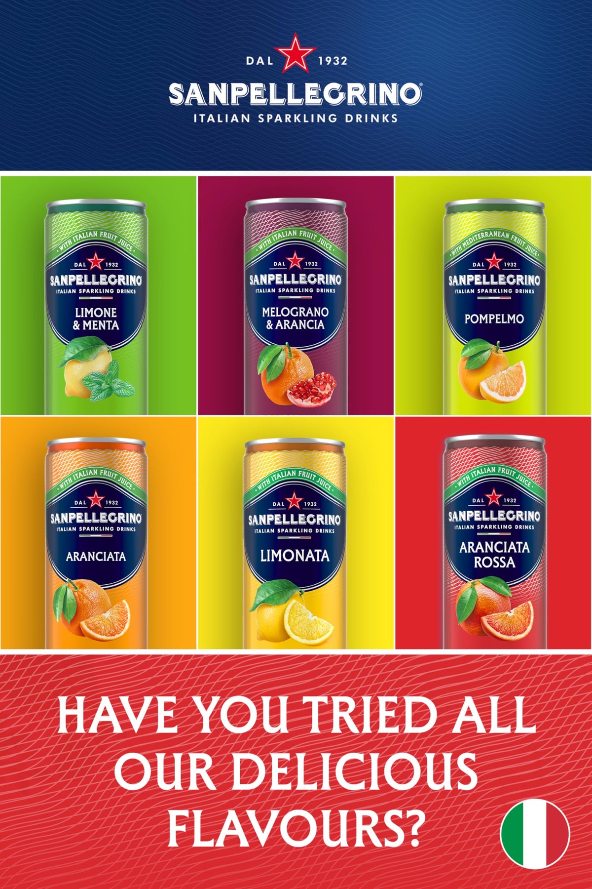 San Pellegrino Italian Sparkling Drinks Tastefully Light Sparkling Orange Canned Soft Drink 12 x 330ml | 64k Cals per Can (Pack of 2)