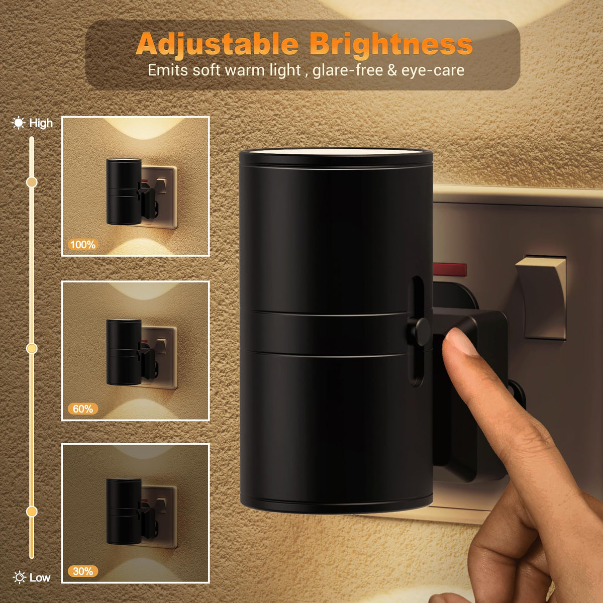 JandCase Night Light, Night Light Plug in Wall with Dusk to Dawn Sensor