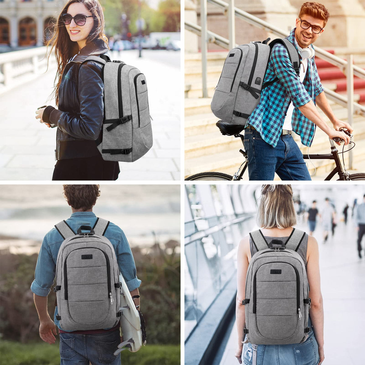 VSNOON Anti-Theft Laptop Backpack, 15.6-17.3 inch Business Laptop Bag