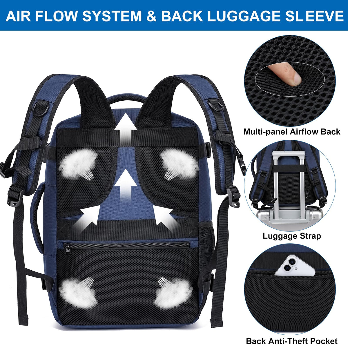 Ryanair Cabin Bags 40x30x20 Underseat 24L Small Travel Backpack Cabin Size