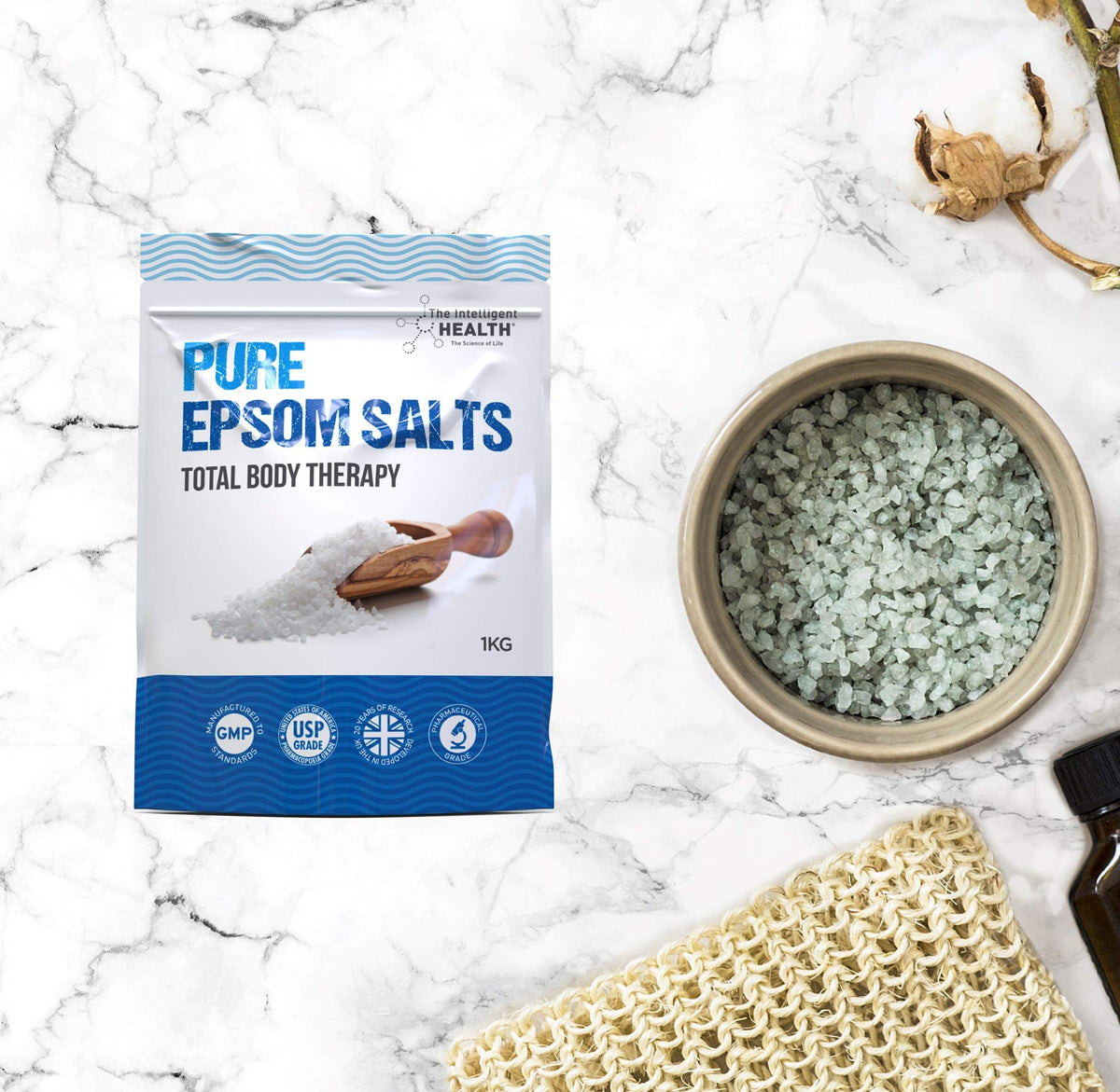 Magnesium Sulphate Bath Salts Soak, Muscle Magnesium Epsom Salts, 1kg