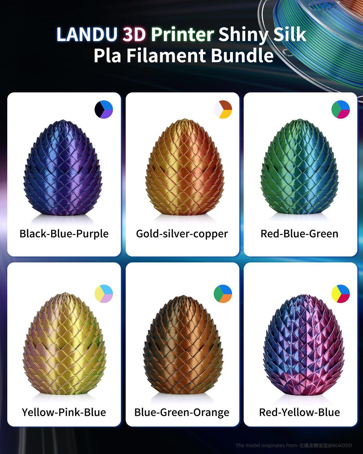 LANDU Filament Dryer 3D Printer Filament Dry Box,2 Spools Double Fast Heating Upgraded Filament Dehydrator Keeping Filaments Dry for 1.75mm/2.85mm One-Key Set for PLA PETG ABS TPU
