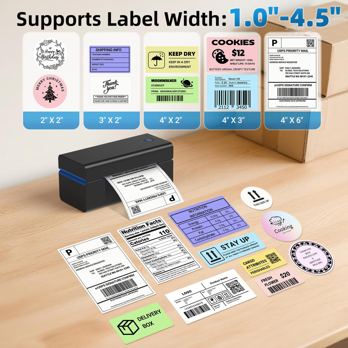 ORGSTA T001 Shipping 4x6 Thermal Label Printer Machine DHL Sticker Maker