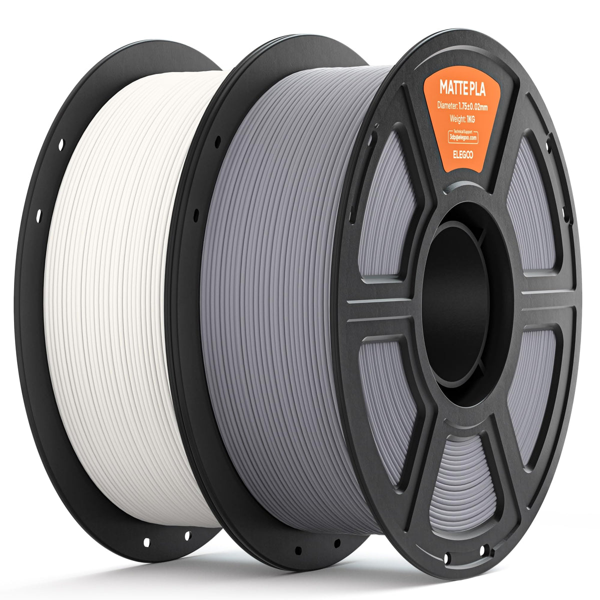 ELEGOO Matte PLA 3D Printer Filament 1.75mm White 2KG, Matte Finish