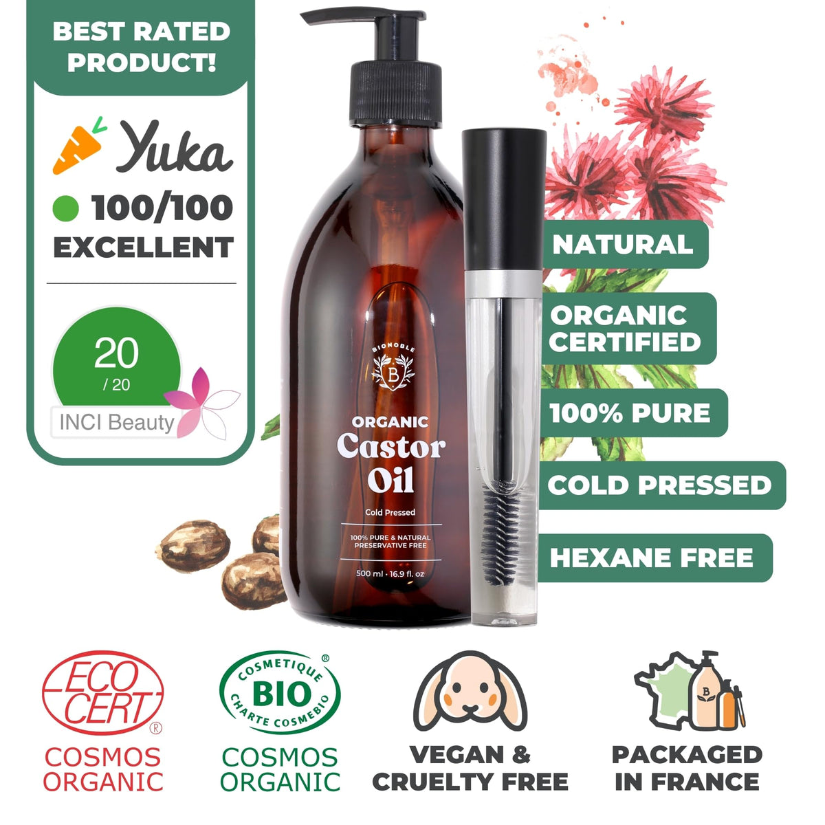 BIONOBLE Organic Rosemary Oil for Hair Growth - Hair Loss, Volume - 50ml