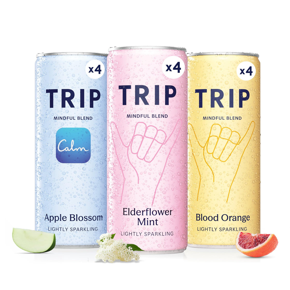 TRIP Calm Magnesium Drink, Sparkling Mocktail, Ultimate Sampler Mix, 12pack