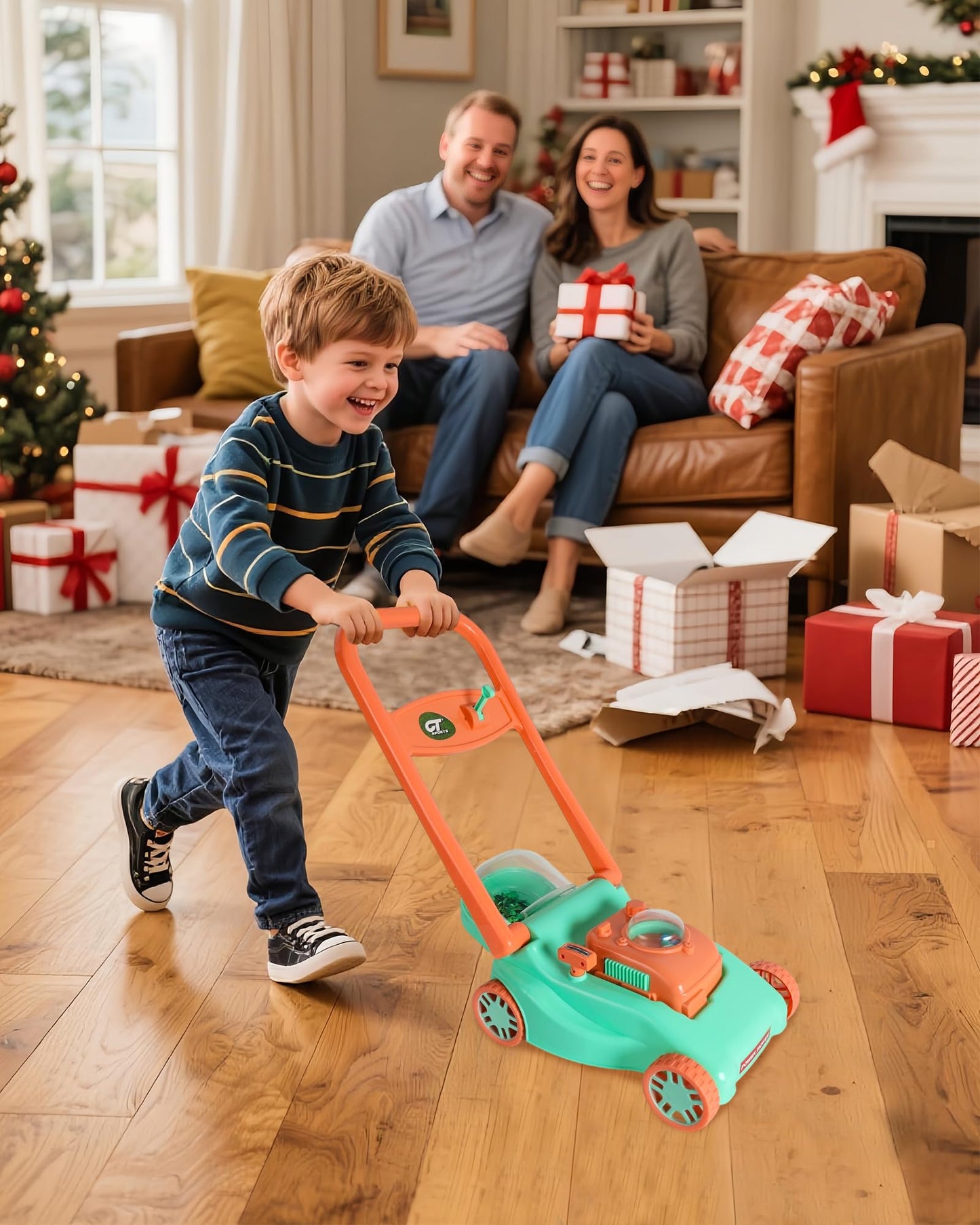 Kids Lawn Mower with Realistic Grass-Cutting Action and Sounds – No Batteries Required | Fun Outdoor Push Toy, Birthday Gift & Holiday Present for 3, 4, 5, 6, 7, 8 Year Old Boys and Girls