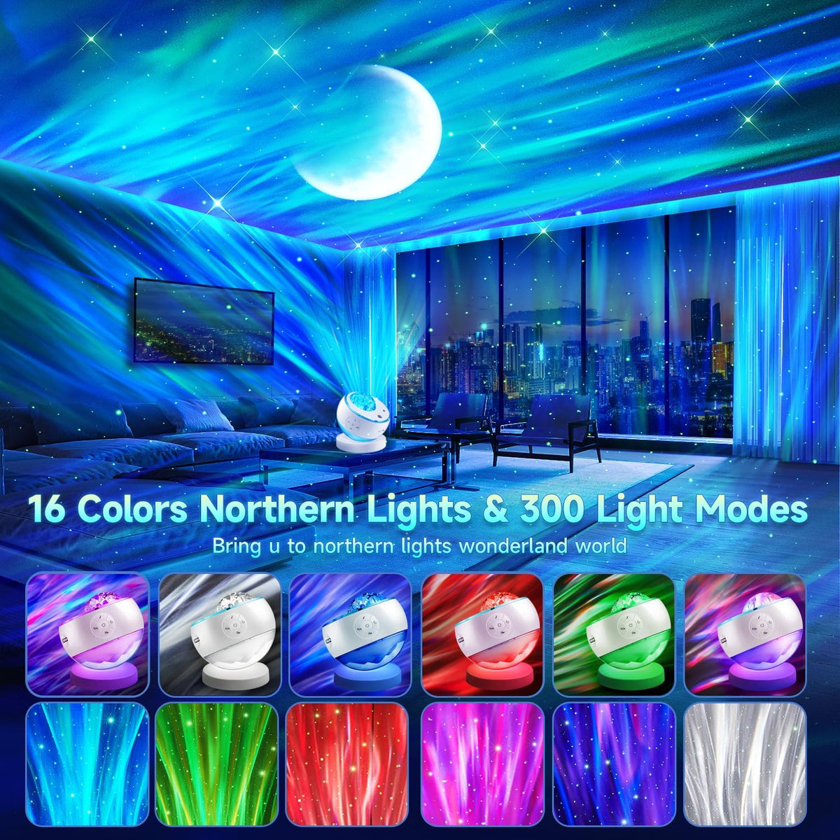 OneFire Galaxy Projector 16 Color Teenage Girl Gifts 5 Films Star Projector
