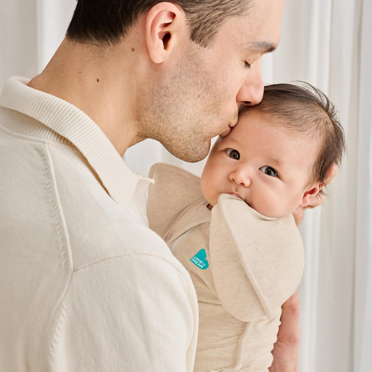 Love To Dream™ Swaddle UP™, Newborn 2.2-3.8 kg - Grey, Snug Fit, Supports Healthy Sleep Routine, 1.0 Tog - Ideal for 20-24°C Temperatures, Machine Washable Cotton & Double Zip for Easy Nappy Changes
