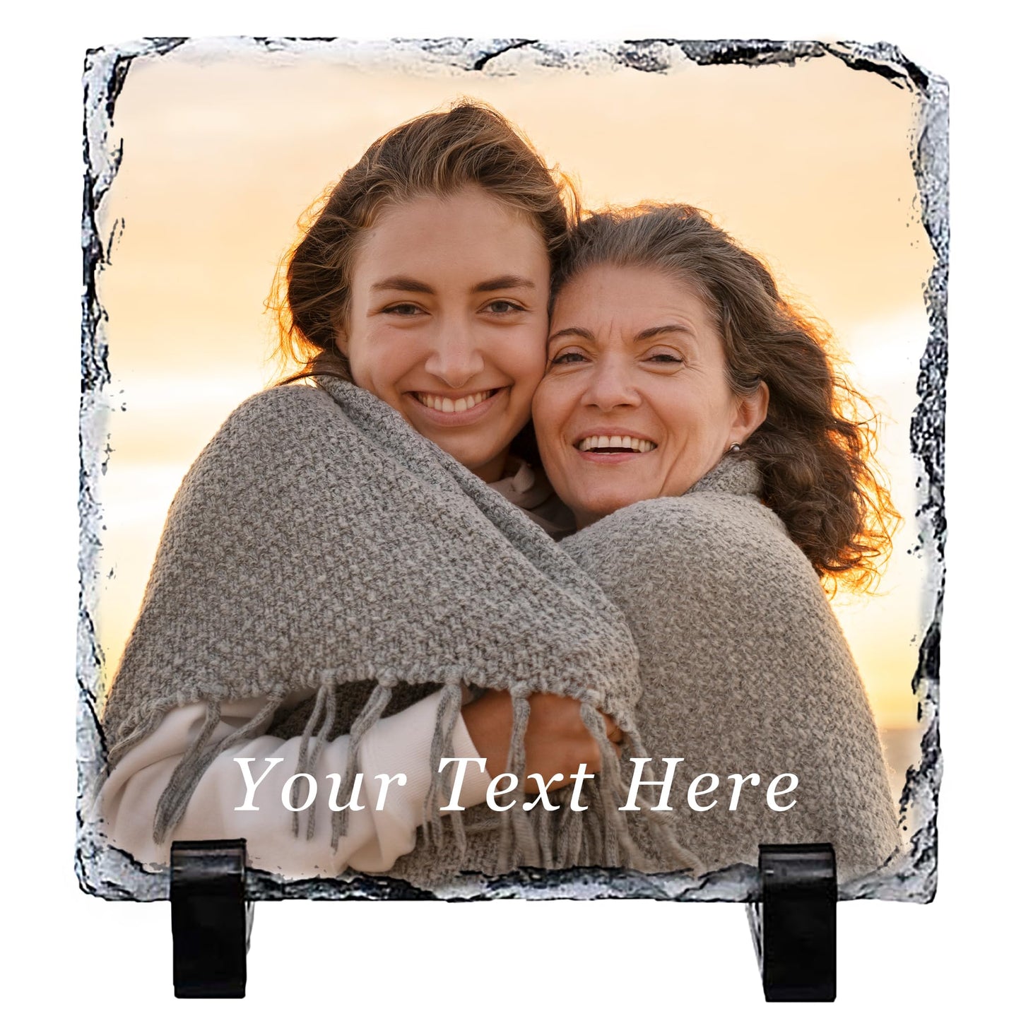 howson london Personalised Gifts for Women Men Personalised Photo Gifts Photo Slate 6 x 6 Inch Rock Slate Gift for Him Her for Mothers Fathers Day Birthday Anniversary Wedding Christmas Valentines Day