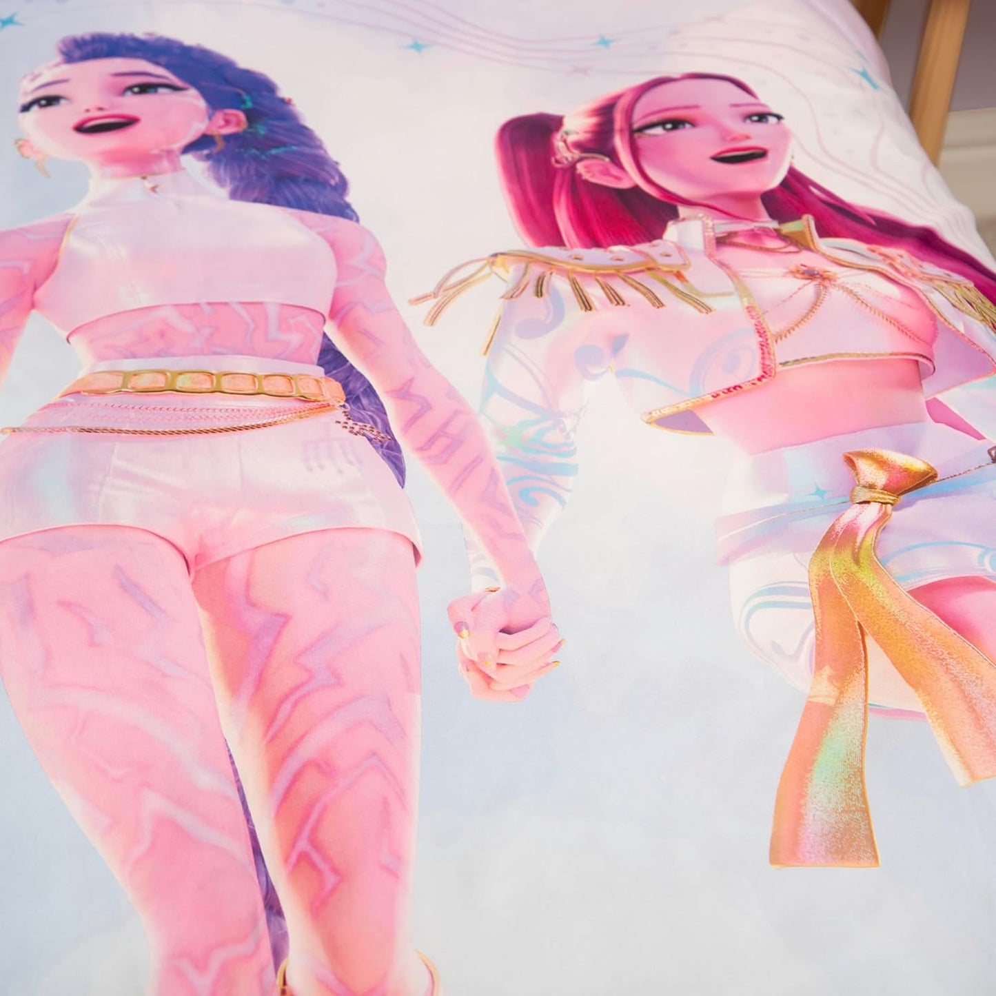 K Pop Demon Hunters Officially Licensed Single Duvet Cover Set | Soundtrack Design Reversible 2 Sided Bedding Including Matching Pillow Case | Perfect For Kids Bedroom | Polyester