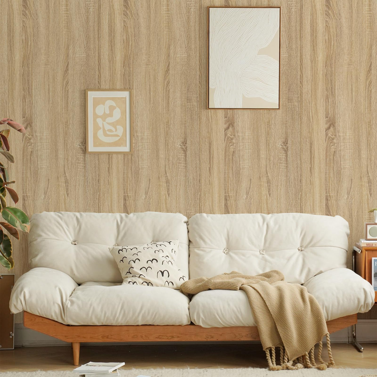 Abyssaly White Wood Effect Sticky Back Plastic for Furniture & Walls