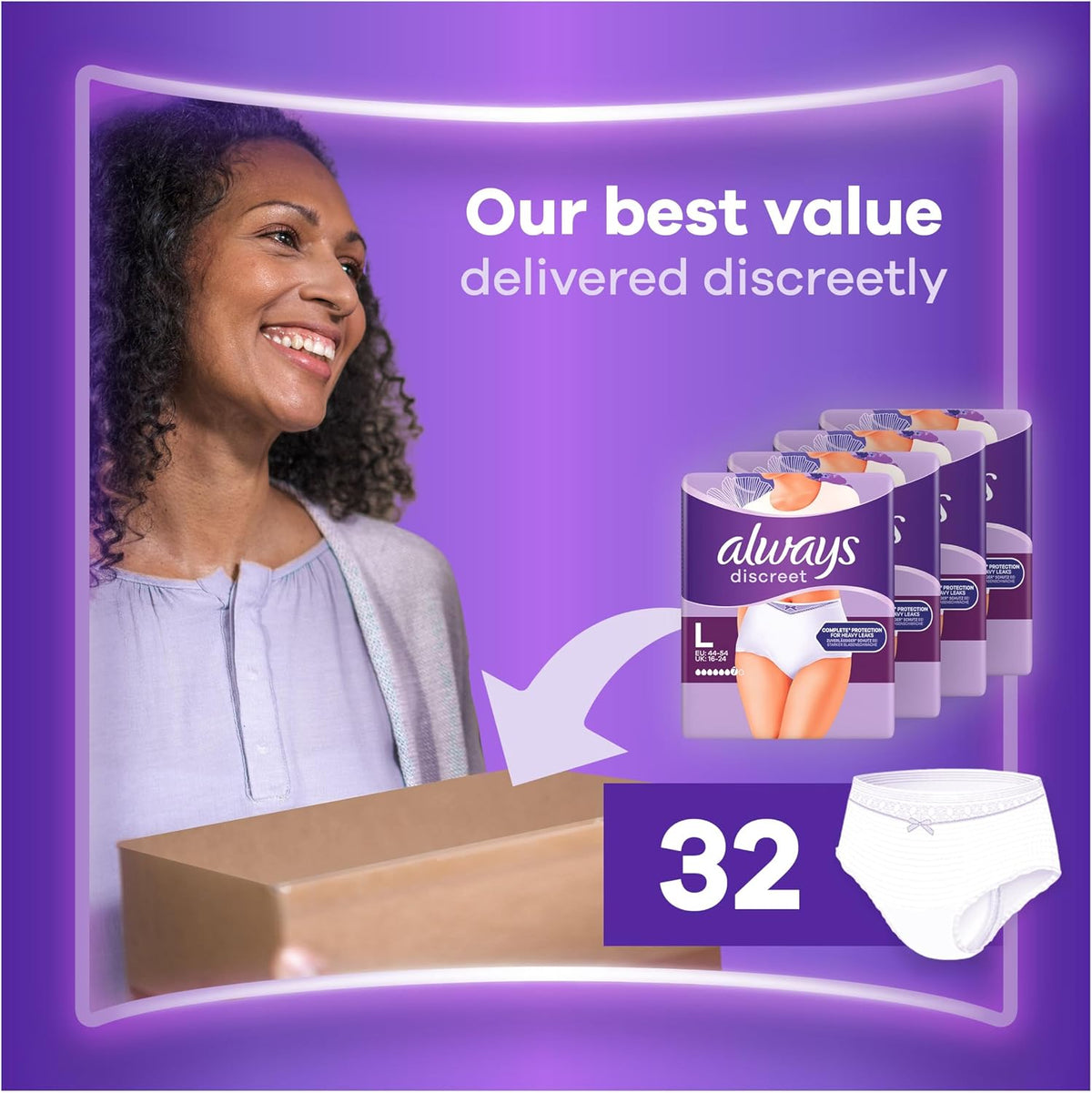 Always Discreet Pants Plus Large 32 Pants (8ct X 4)