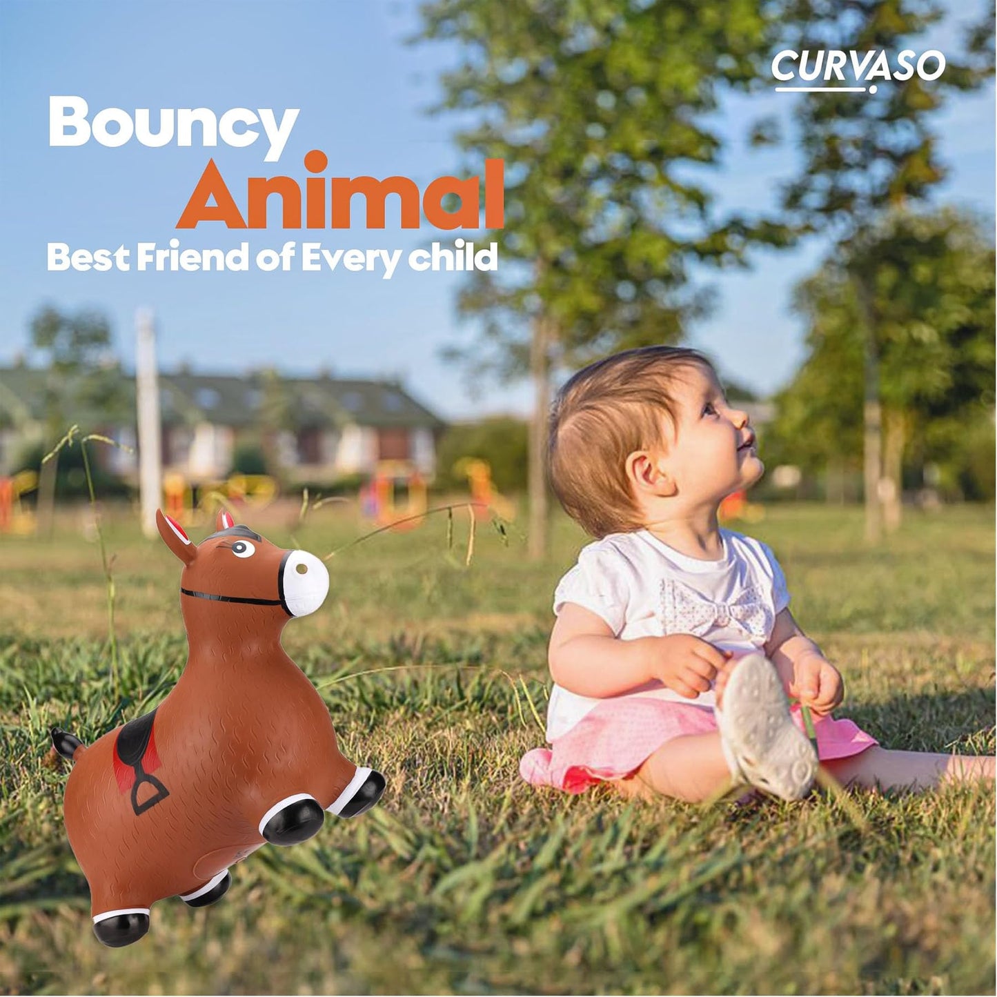 Green Dino Animal Bouncy Jump Space Hopper Inflatable Ride On Kids Children's Fun Toy Gift For Boys Girls Indoors Outdoors Pump Included PA7041