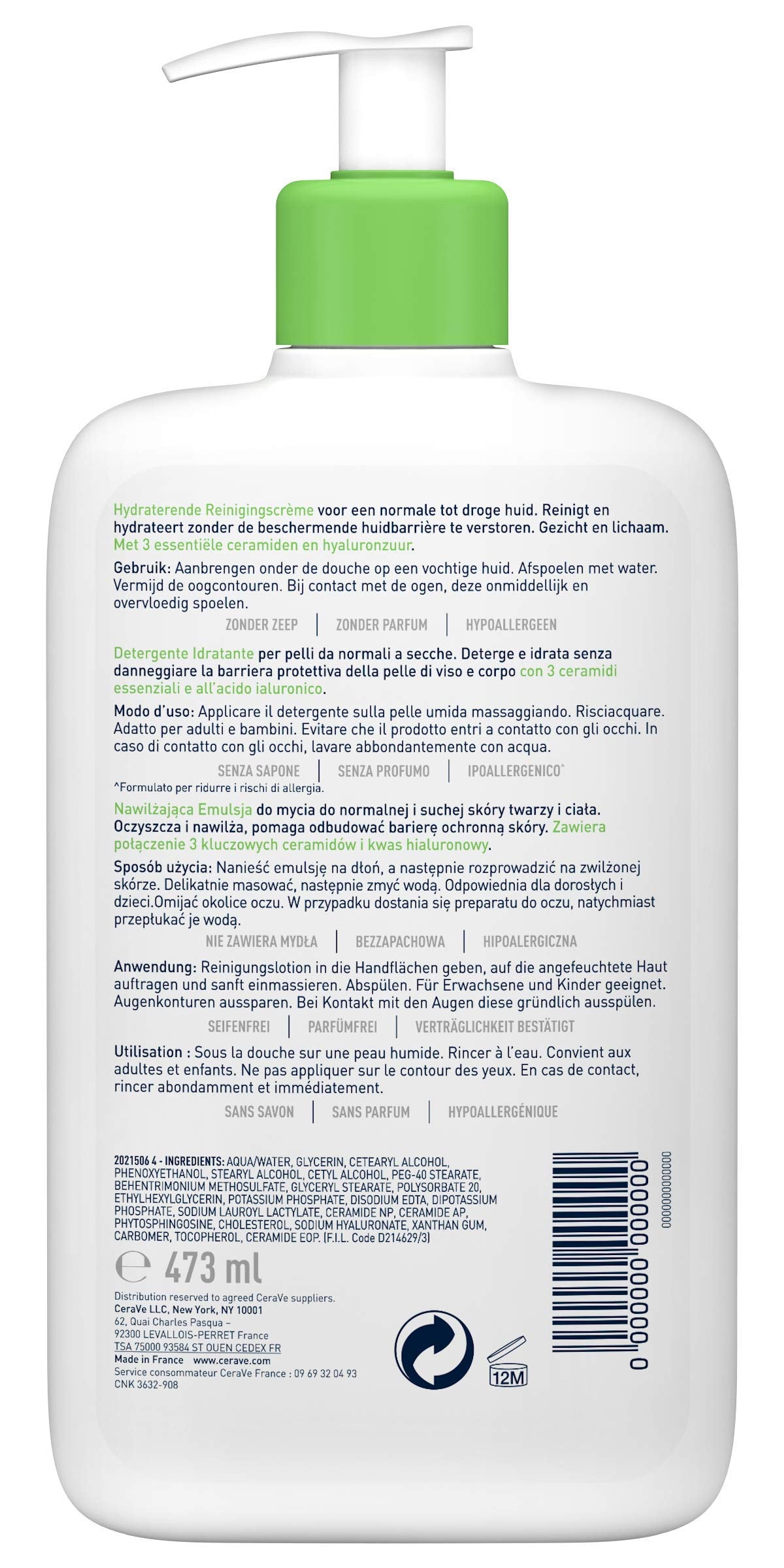 CeraVe Hydrating Cleanser for Normal to Dry Skin with Hyaluronic Acid 236ml
