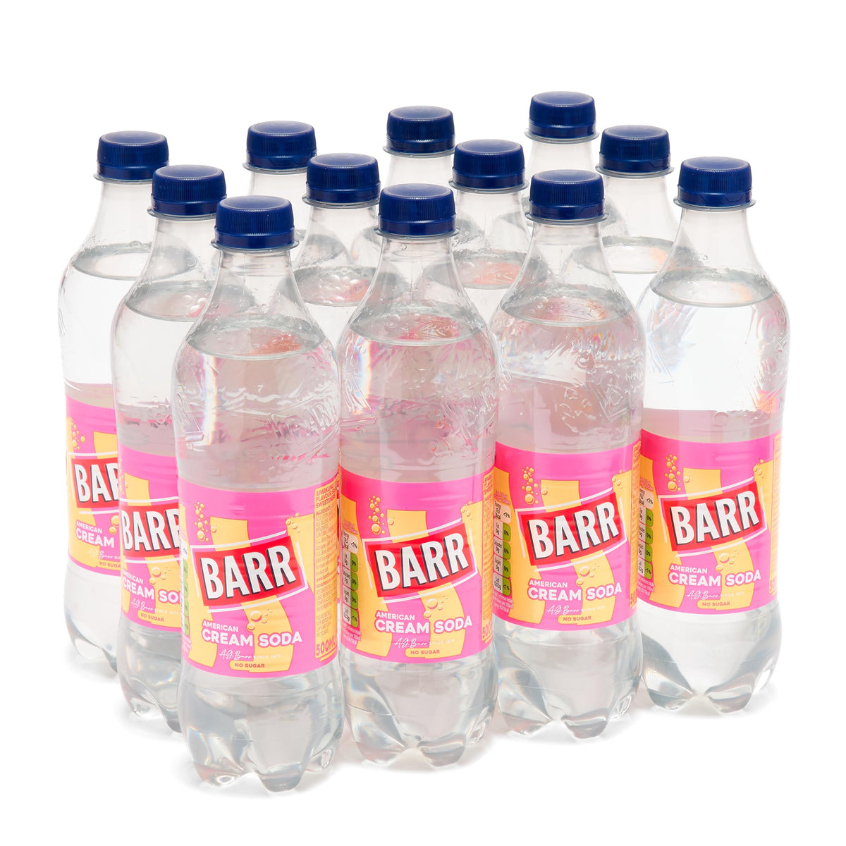 Barr Cream Soda Zero Sugar Sparkling Soft Drink, 24 Pack, 330ml Cans