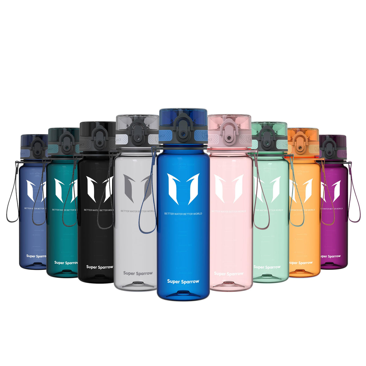 Sparrow Water Bottle 500ml/750ml/1L BPA-Free Tritan Drinks Bottle One-Click