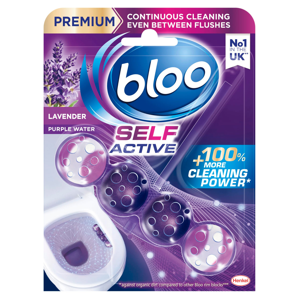 Bloo Self Active Single Toilet Rim Block and Bowl Cleaner with Flower. Hanging Toilet Bowl Cleaner Rim Block with 100% More Cleaning Power.