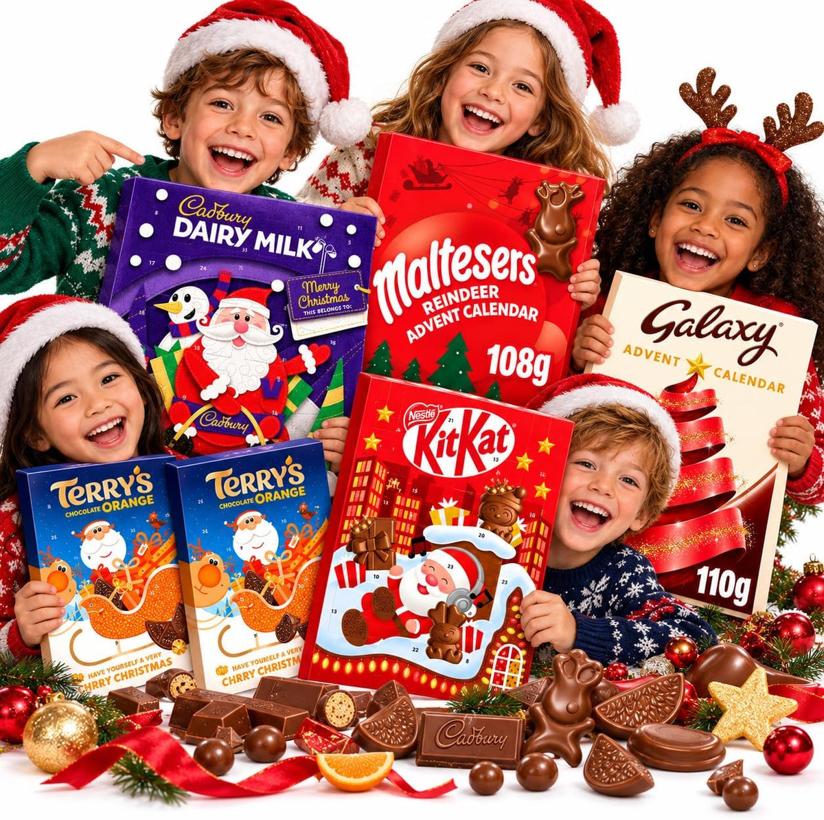 Chocolate Advent Calendar 2026 – 3 Pack Variety Chocolate Advent Calendars & Christmas Activity Pack, Kids Chocolate Advent Countdown, Festive Chocolate Gift for Kids & Adults