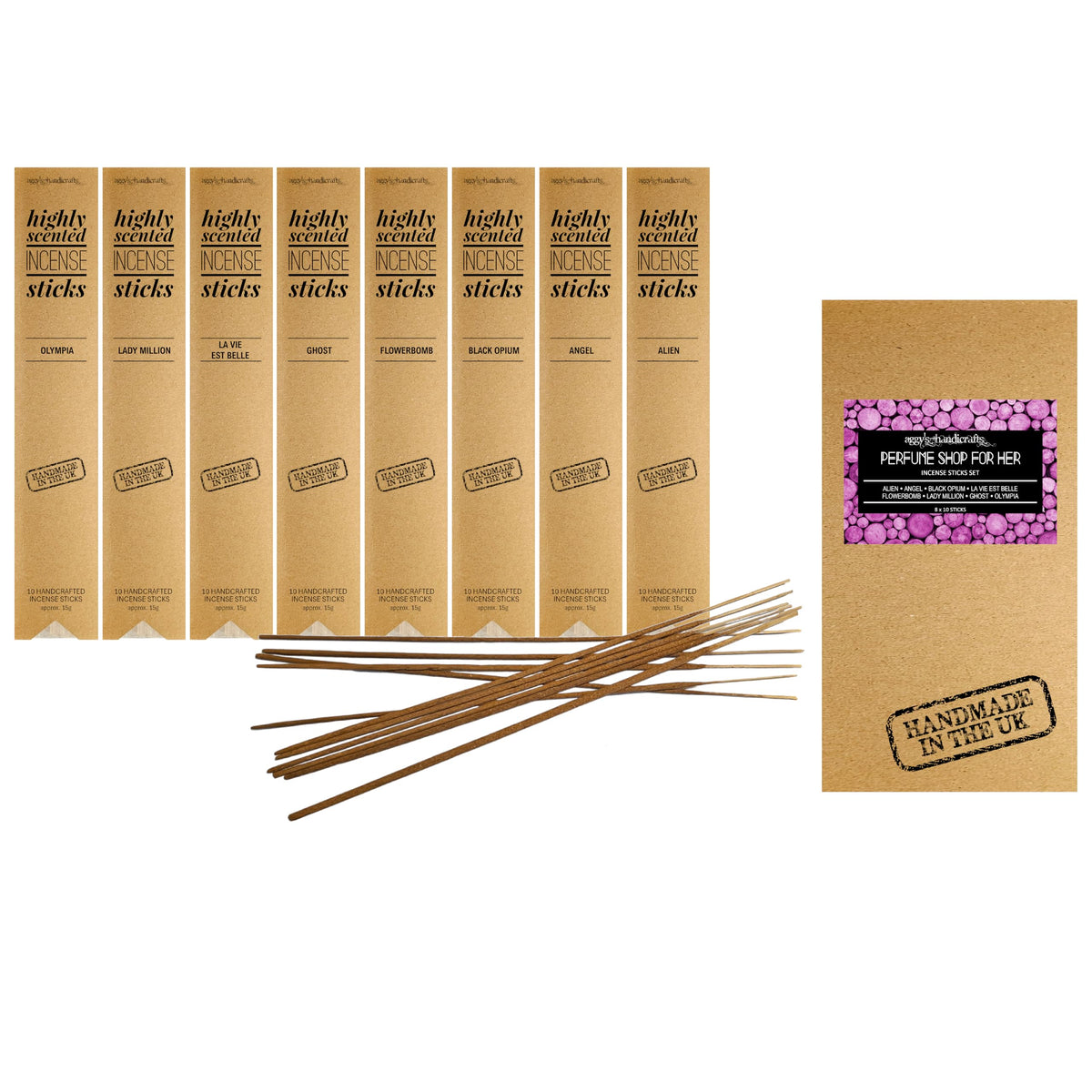 Highly Scented Incense Sticks, 10 Sticks (Crisp Fall Night)