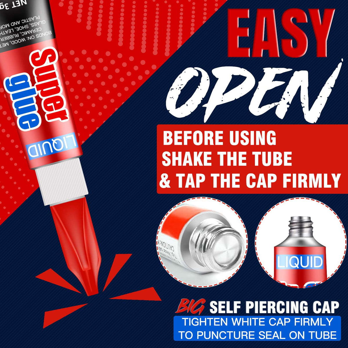 3g (12 Pack), Super Glue Liquid, All Purpose, Fast Setting, Ideal for Metal, Ceramics, Leather & More