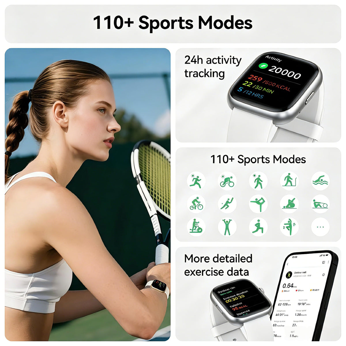 Cillso Smart Watch, Alexa Built-in, 1.83" Bluetooth Calling Fitness Watch