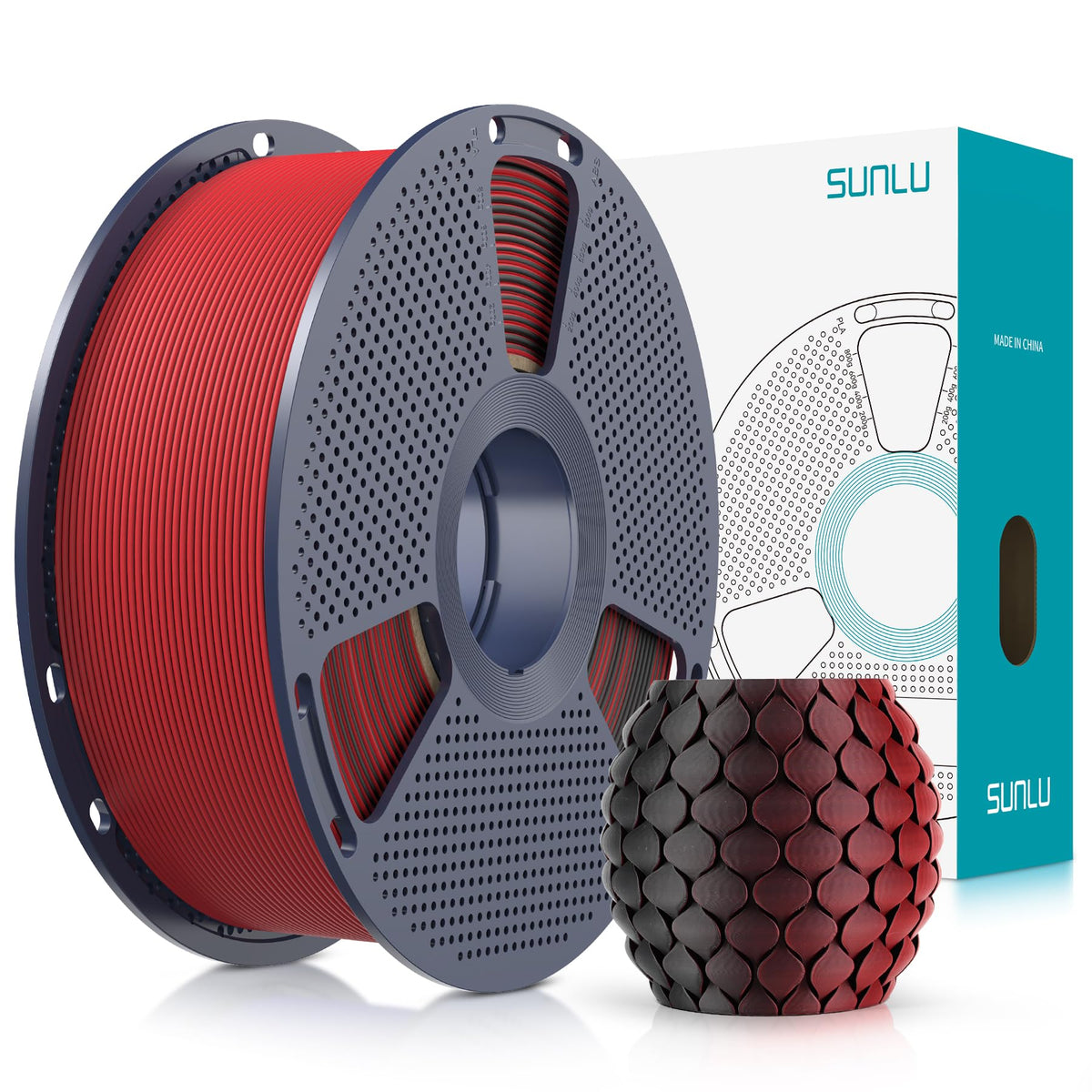 SUNLU Matte PLA 3D Printer Filament 1.75mm, Matte Black 1KG