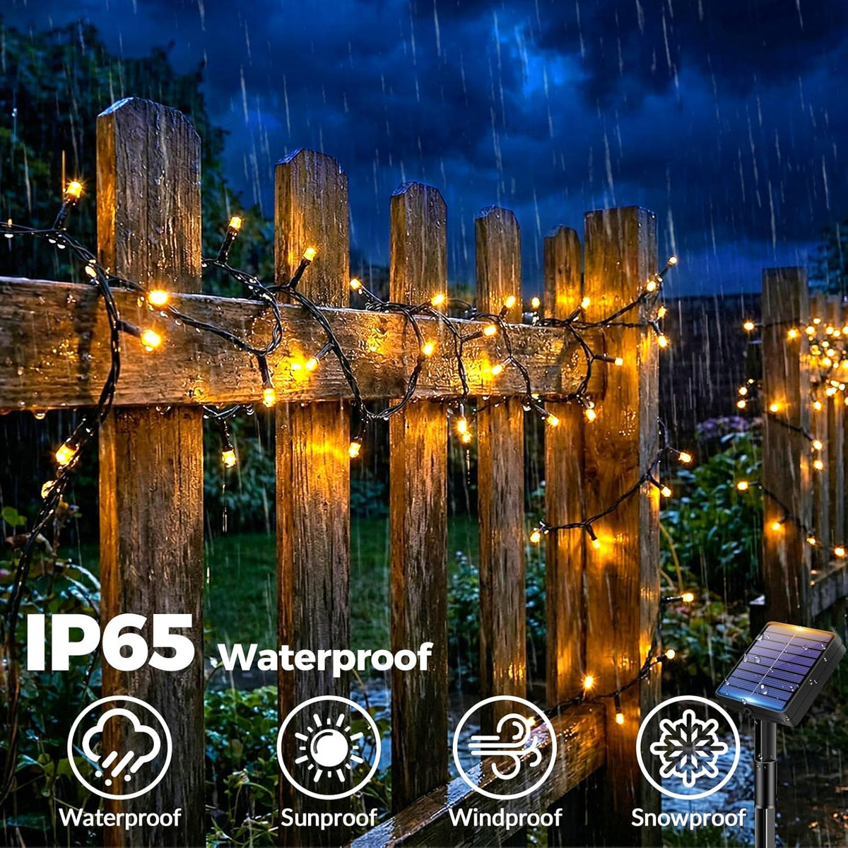 Solar Lights Outdoor Garden String, 6M/20FT 60 LED Solar Fairy Light