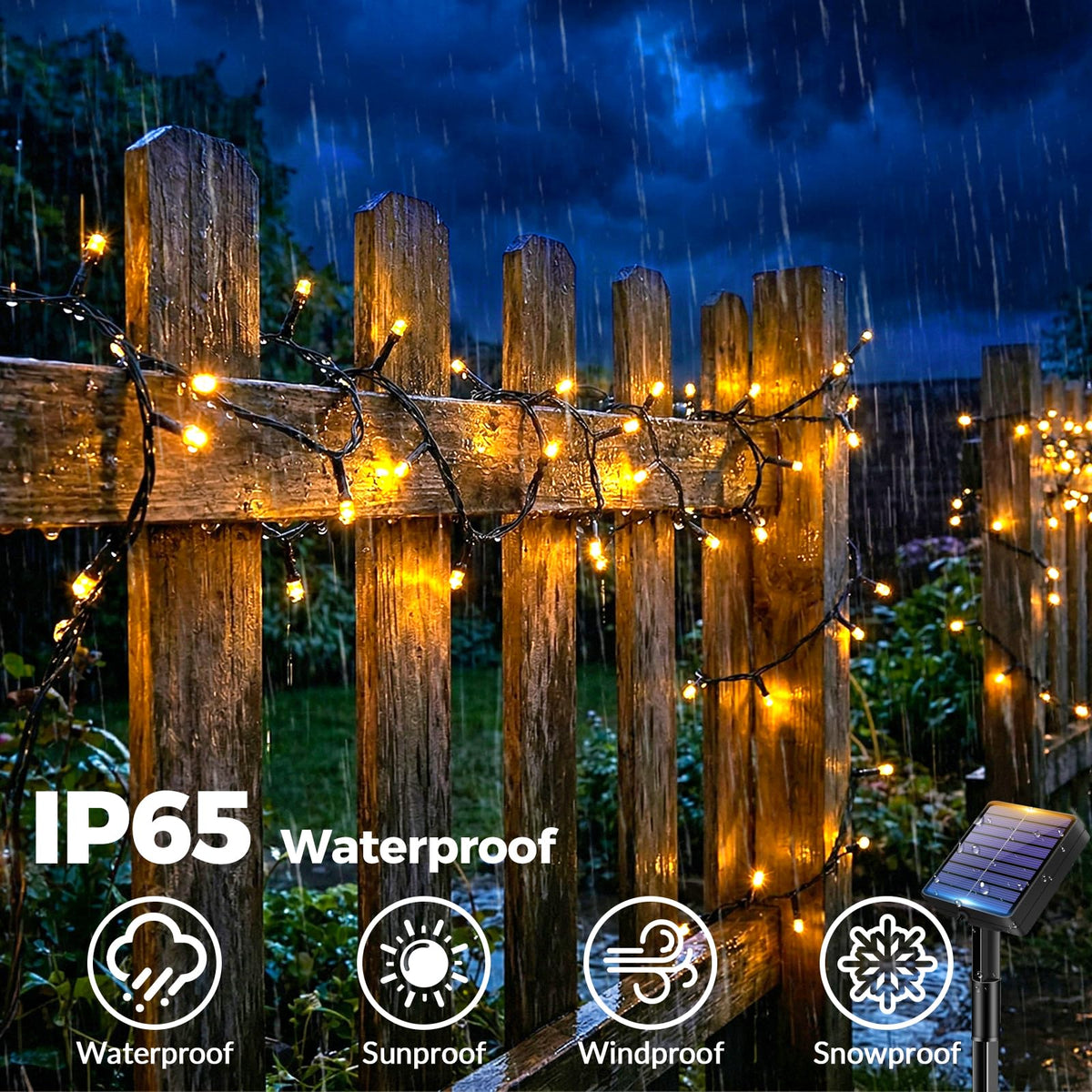 Solar Lights Outdoor Garden String, 6M/20FT 60 LED Solar Fairy Light