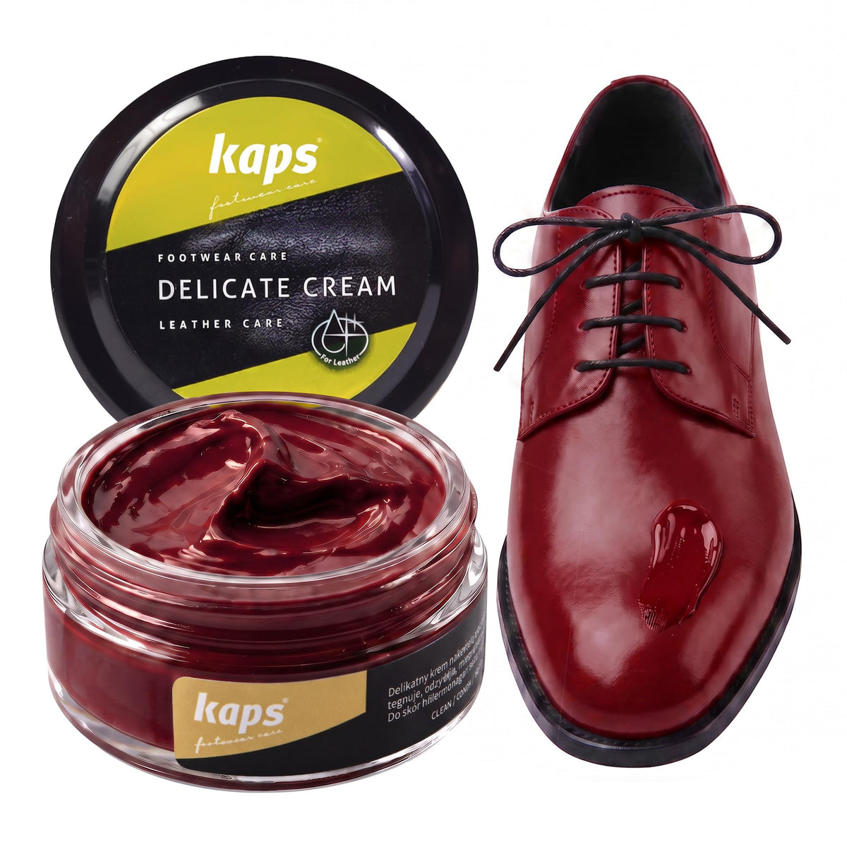 Leather Shoe Cream Polish & Conditioner, Kaps 50ml