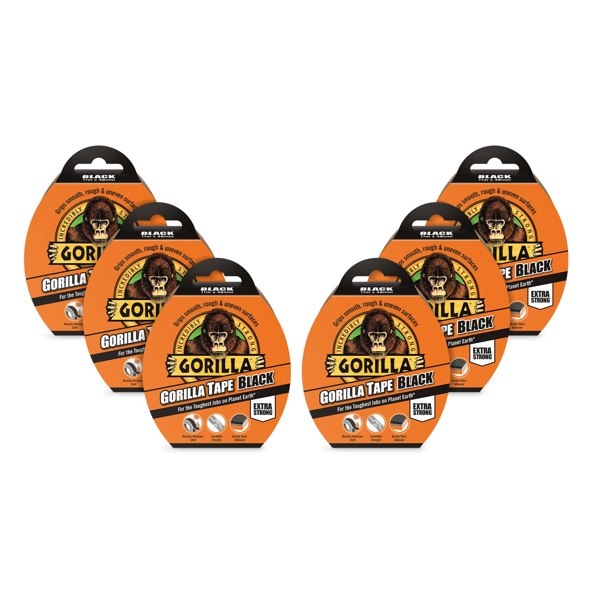 Gorilla GOR3049001 Tape Duct Tape Black 48mm x 11m