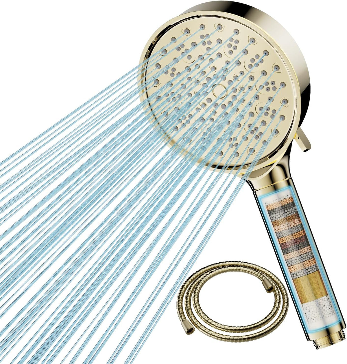 Cobbe Hard Water Filter Shower Head with 1.5m Hose and Holder