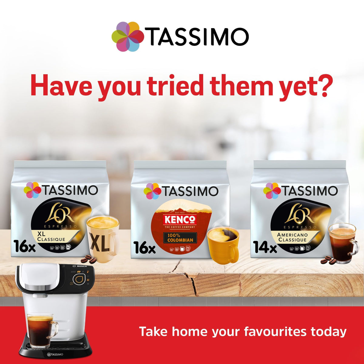 Tassimo Kenco Americano Grande XL Coffee Pods x16 (Pack of 5, Total 80 Drinks)