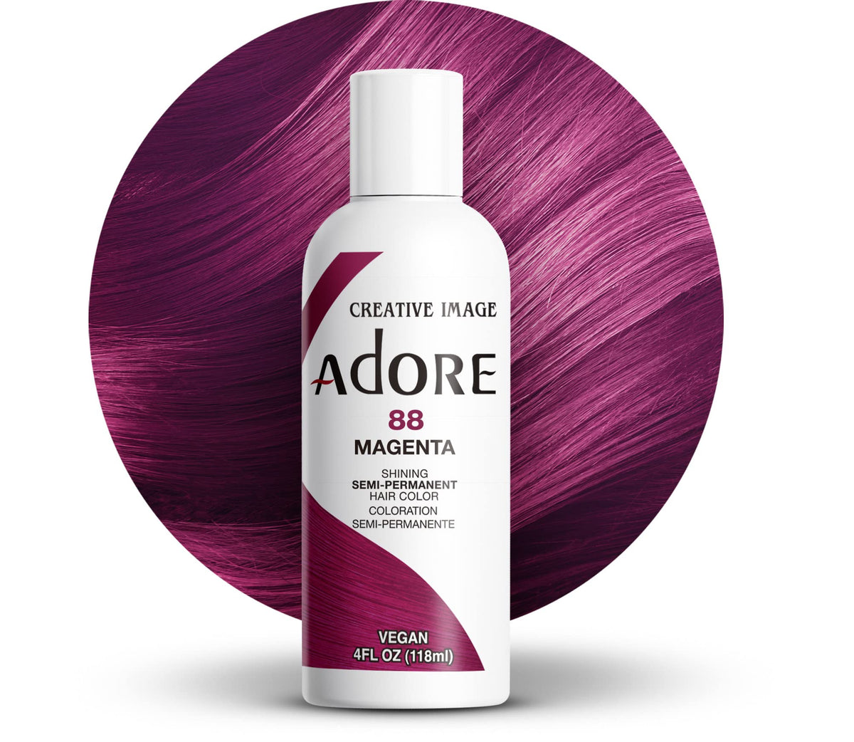 Adore Shining Semi Permanent Hair Colour 121 Jet Black – Vibrant Black Hair Dye, Vegan & Cruelty-Free, Ammonia, Peroxide & Alcohol Free