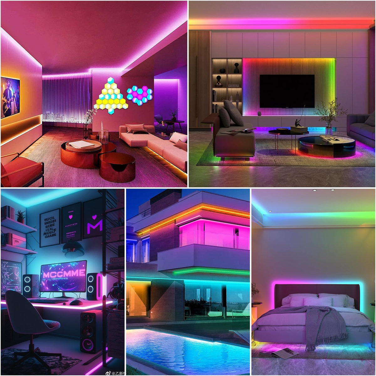 SINWE 65.6FT(20M) LED Strip Lights with App Control, Remote and Music Sync