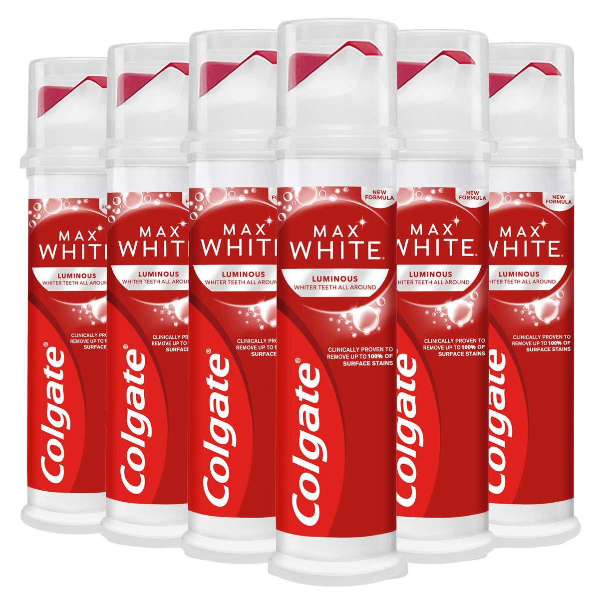 Colgate Max White Purple Reveal Teeth Whitening Toothpaste - Clinically Proven to Remove up to 100% of Surface Stains** - Fluoride Toothpaste - Colgate Multipack - 4 X 75ml
