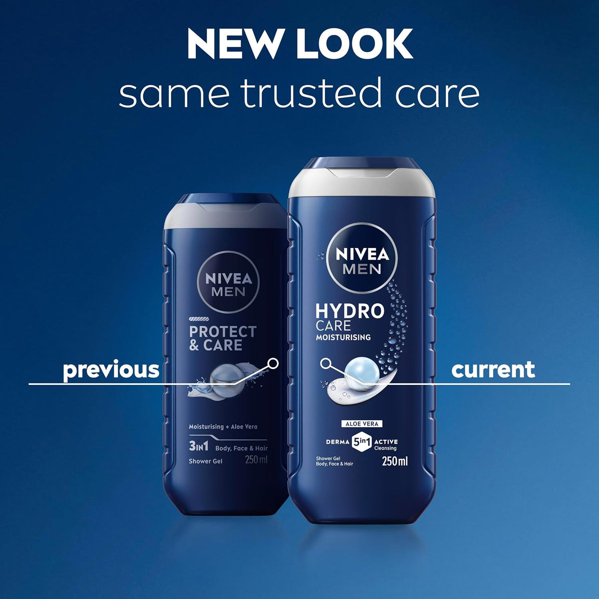 NIVEA MEN HydroCare Moisturising Shower Gel, 3-in-1, 250 ml